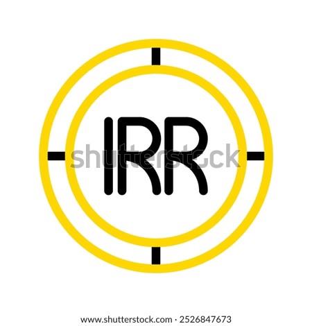 Iranian rial currency icon. financial coin symbol with modern color outline style. editable stroke illustration.