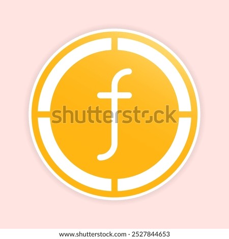 Florin coin icons. Dutch antiles money symbol, currency Icon with soft color gradients fill.