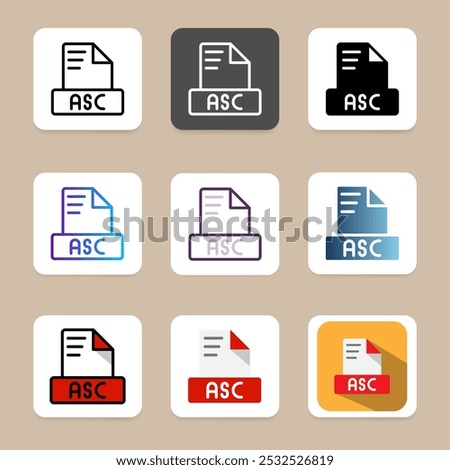 Asc Collection of various file format icons for interfaces, websites, UI and mobile apps.