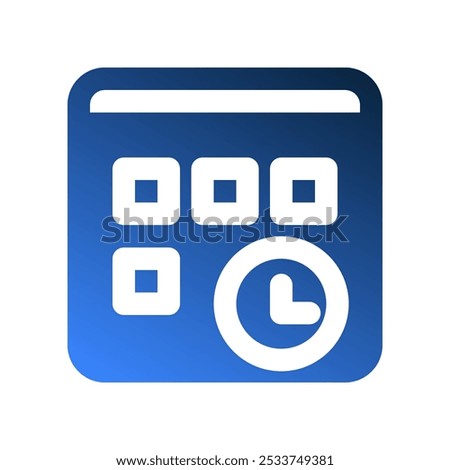 Schedule gradient fill icons. office symbols for use in management applications.