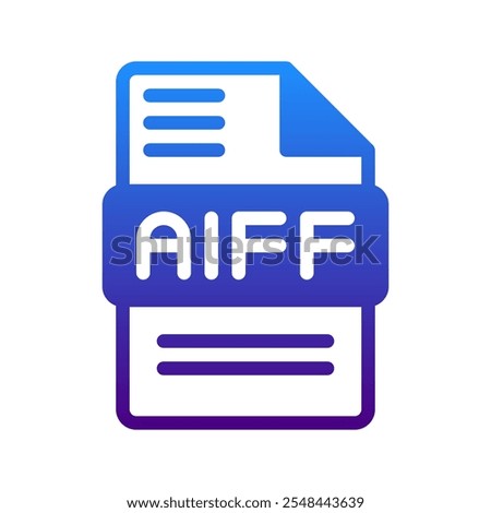 Aiff minimalist icon design for audio file format with gradient fill