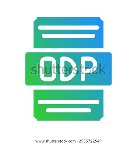 Odp spreadsheet file icon with elegant color gradient transition. Suitable for website, UI and mobile app.