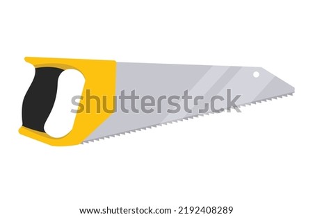 Saw, Handsaw vector illustration, Carpenter tool, wood cutting equipment for carpentry