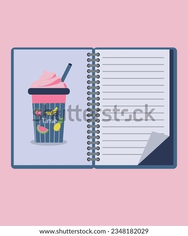 Illustration Notebook Summer Timme with Fruits Drink