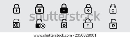 Lock Icon in trendy flat style isolated on white background. lock and unlock icon set, vector, icons, open, closed. Lock Icon and unlock icon set