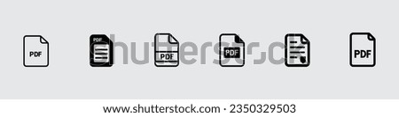 Pdf icon, vector illustration. Flat design style. PDF file icon format. Pdf download document image button vector doc icon, vector icon, pdf icons graphic design vector symbols.