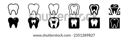 Dentist line icons, Dentistry Vector Icon Set, Tooth vector icon, Tooth icon vector on white background, Vector Tooth Icon Symbol Set, Tooth icons
