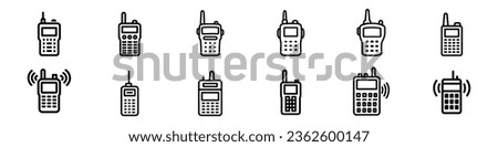 Walkie talkie icon sign vector, Walkie-talkie icon, silhuotte of walkie talkie on white background, Security service walkie talkie icon. Simple illustration of Security service walkie talkie vector