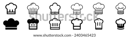 Chef in a cooking hat icon, restaurant serving icon, chef icon and logo and cook with hat, chef hat icon, Chef in a cooking hat vector logo. Kitchen simple icons