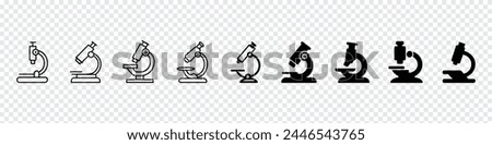 Microscope vector icon. Microscope icon, Microscope icon vector for web, microscopes icon on a white background, Line Microscopes icons, Microscopes pictogram