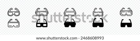 Vr glasses icon, Outline VR glasses icon. Linear emoji with VR headset, VR headset googles. Virtual reality line art icons, Virtual reality glasses