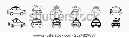 Taxi icon, Car silhouette line icon. Taxi icon. Cab symbol. Taxi cab car vector icon