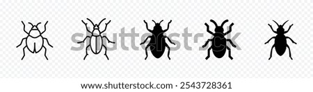 Beetle icon set, Beetle icon isolated on white background. Bug icon set. beetle insect sign. software malware virus icon.