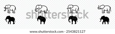 African indian Wildlife Elephant Icon, Elephant Silhouette. elephant icon,  Animal Elephant Silhouettes