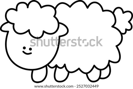 This sheep doodle is great for farm themed designs, childrens books, or playful merchandise. Its fluffy and adorable style is perfect for fun and animal related projects.