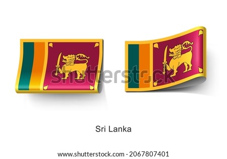 Sri Lanka Flag Clothing Label Tag. Illustration Flag of Sri Lanka Country in Asia. Fabric Label Tag Concept Vector.
