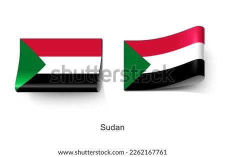 Sudan Flag Clothing Label Tag. Illustration Flag of Sudan ,Country in Africa. Fabric Label Tag Concept Vector.