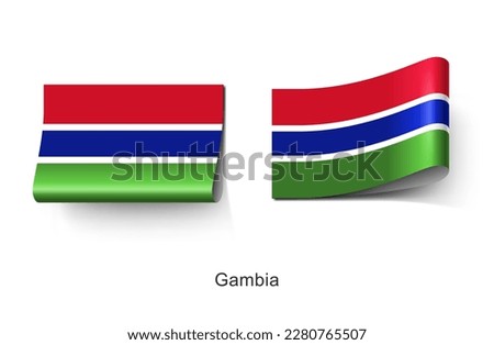 Gambia Flag Clothing Label Tag. Illustration Flag of Gambia, Country in Africa. Fabric Label Tag Concept Vector.