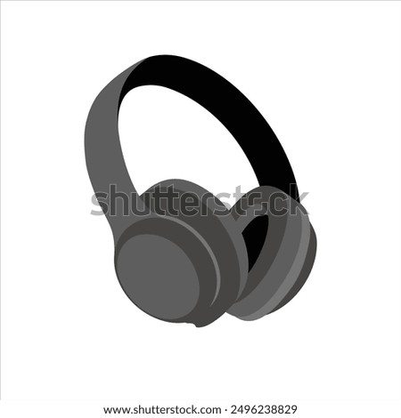 Black headphones Vector Icon. Wireless Headphones Wi-Fi Bluetooth Headset.