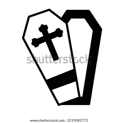 Casket Coffin Half Glyph Vector Icon which can easily modified

