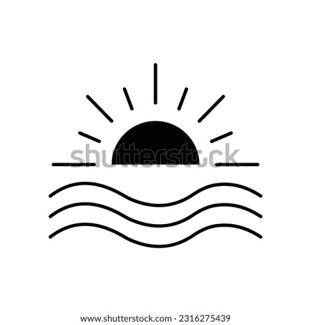Sundown Glyph Vector Icon that can easily edit or modify

