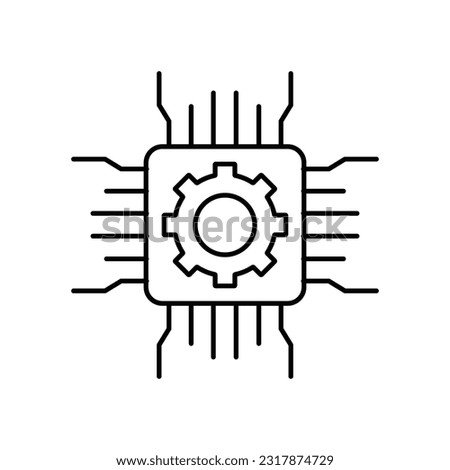 Hardware Chip  Outline Vector Icon that can easily edit or modify 

