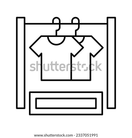 Clothes rack Outline Vector Icon that can easily edit or modify

