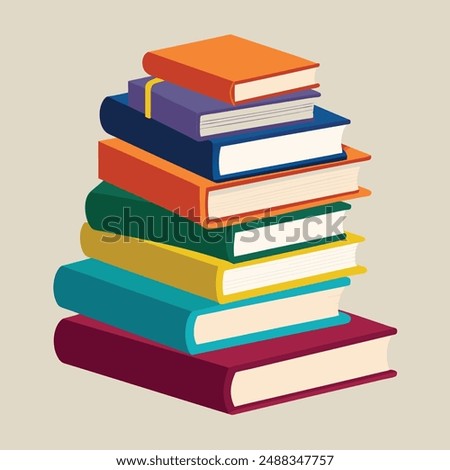 Books vector art illustration, stack