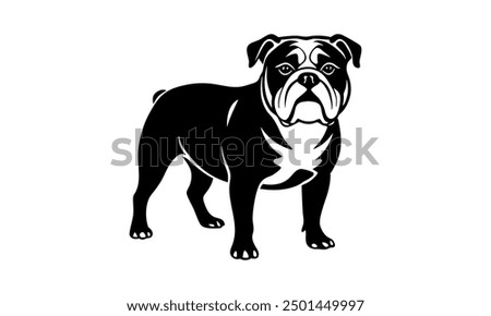 Bull Dog Vector Silhouette Illustration