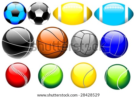 glossy balls set vector