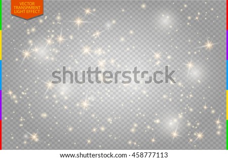 White sparks and golden stars glitter special light effect. Vector sparkles on transparent background. Christmas abstract pattern. Sparkling magic dust particles ストックフォト © 