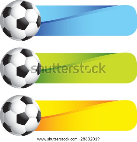 Horizontal Banner Soccer Balls Stock Vector Illustration 28632019 ...