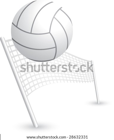 Volleyball And Net Stock Vector Illustration 28632331 : Shutterstock