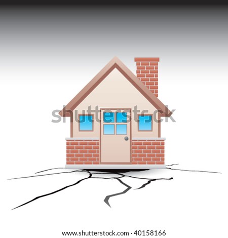 house on cracked ground