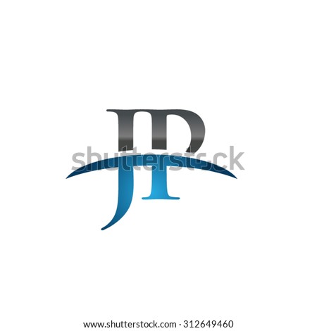 JP initial company blue swoosh logo