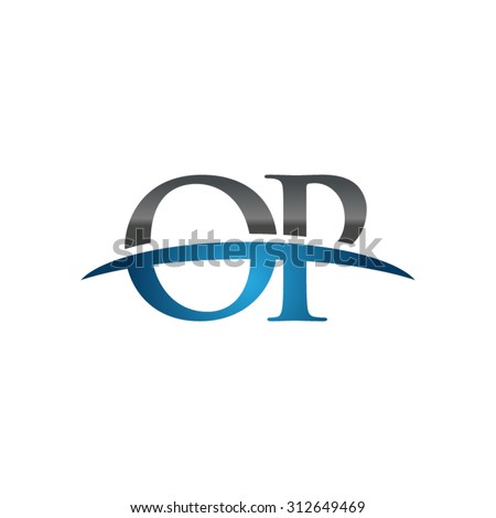 OP initial company blue swoosh logo