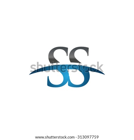 SS initial company blue swoosh logo