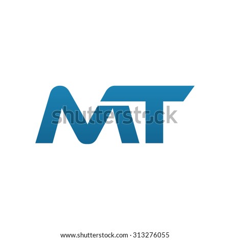 MT initial company blue swoosh logo