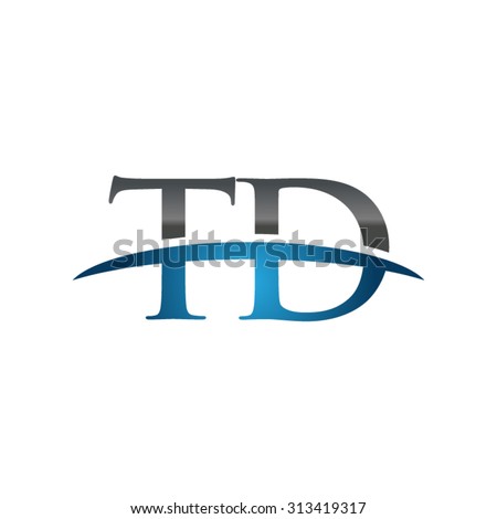 TD initial company blue swoosh logo