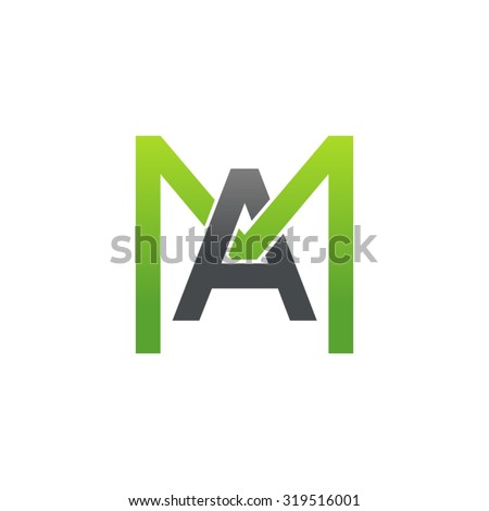 AM MA initial company square M logo green