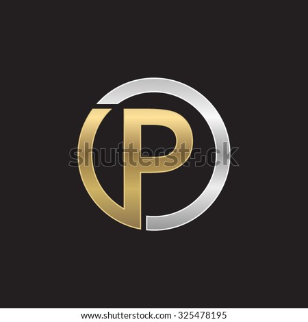 P initial circle company or PO OP logo black background