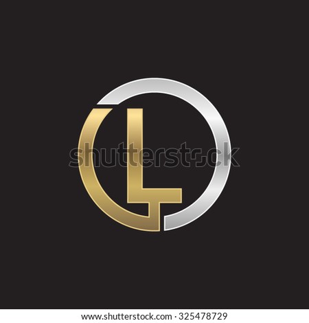 L initial circle company or LO OL logo black background