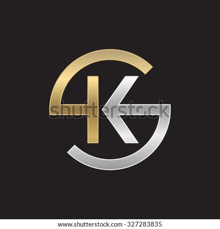 KS or SK letters, golden silver circle S shape