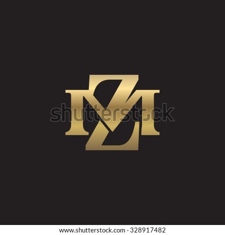 letter M and Z monogram golden logo Stock fotó © 
