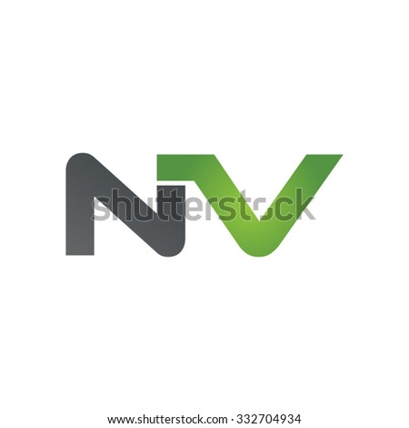 NV company linked letter logo green