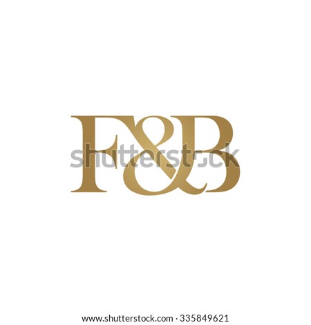 F&B Initial logo. Ampersand monogram golden logo Stock fotó © 