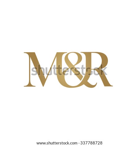 M&R Initial logo. Ampersand monogram golden logo Imagine de stoc © 