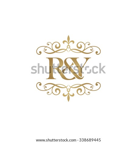 R&Y Initial logo. Ampersand monogram logo Stok fotoğraf © 