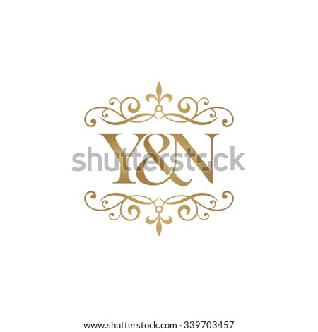 Y&N Initial logo. Ornament ampersand monogram golden logo Stok fotoğraf © 
