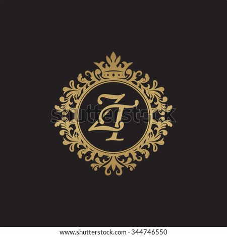 ZT initial luxury ornament monogram logo Stock fotó © 
